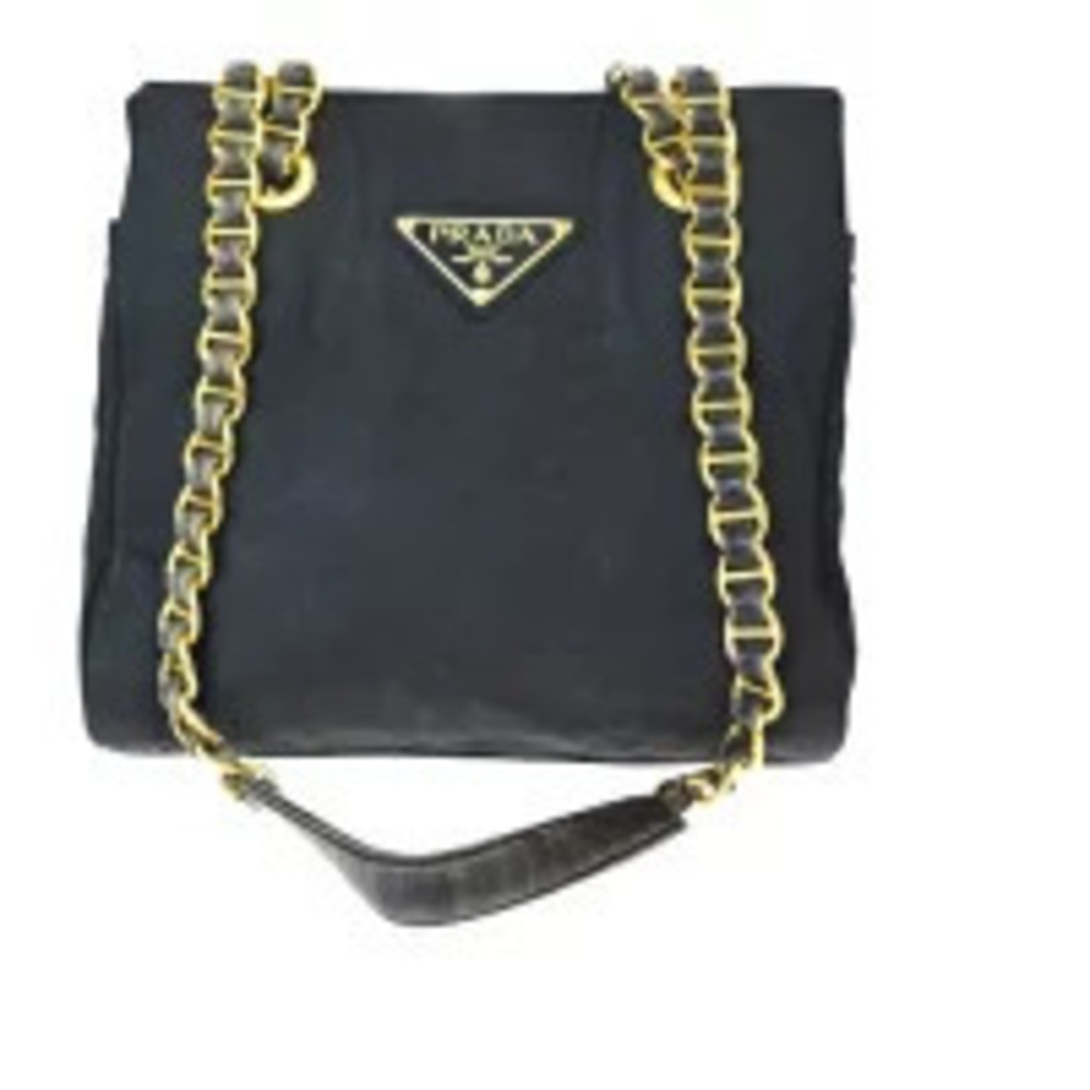 Prada Chain Leather Shoulder Bag Black